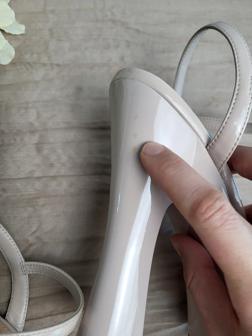 Steve Madden Nude Patent Ankle-Strap Heels